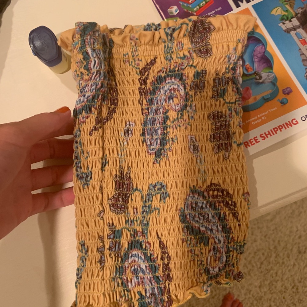 Yellow paisley tube top